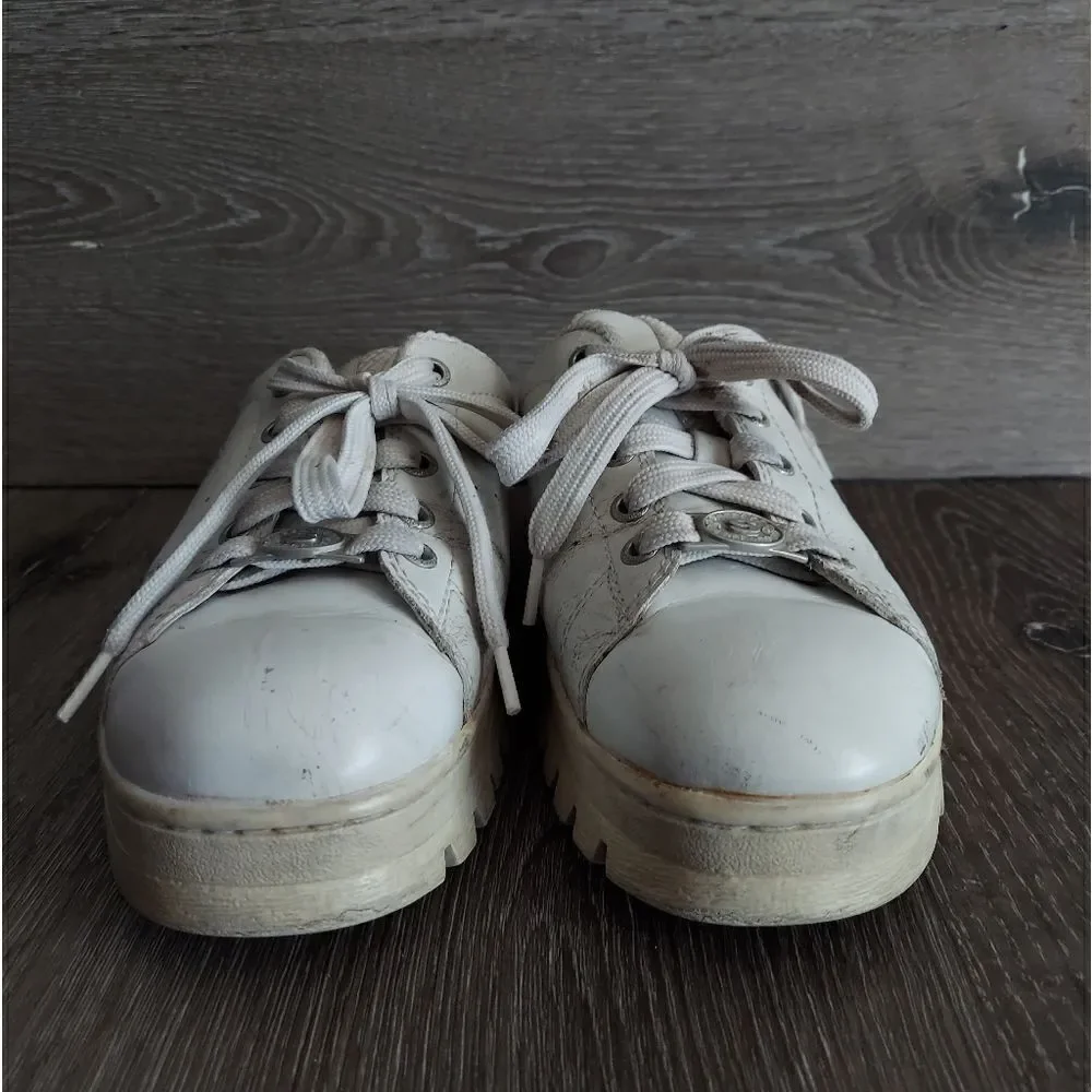 Vintage Y2K Skechers Chunky Platform Mules White Rhinestone Slip-on Sneaker 6